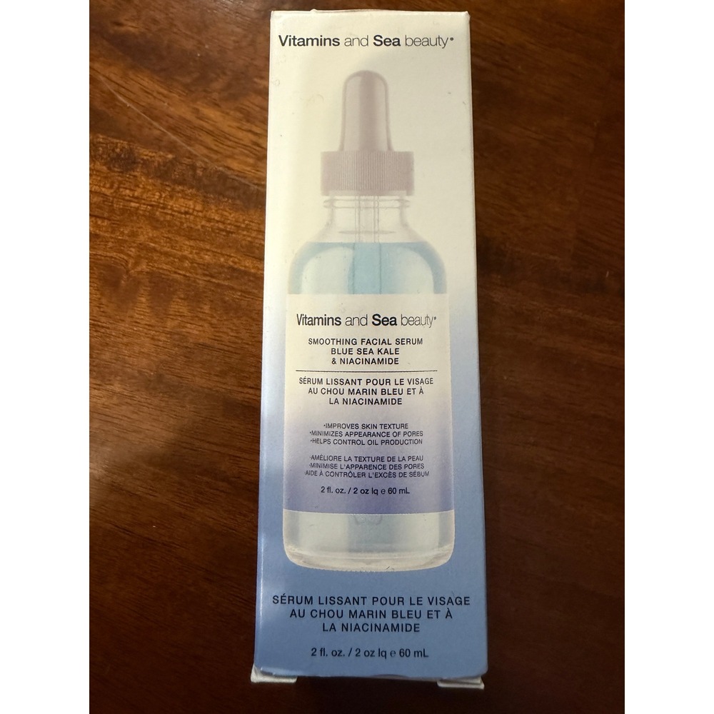 Vitamins and Sea Beauty Smoothing Facial Serum Blue Sea Kale Niacinamide 2oz